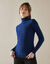 Pull col roulé, maille côtelée (bleu vif)