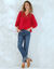 Blouse macramé manches 3/4 (framboise)