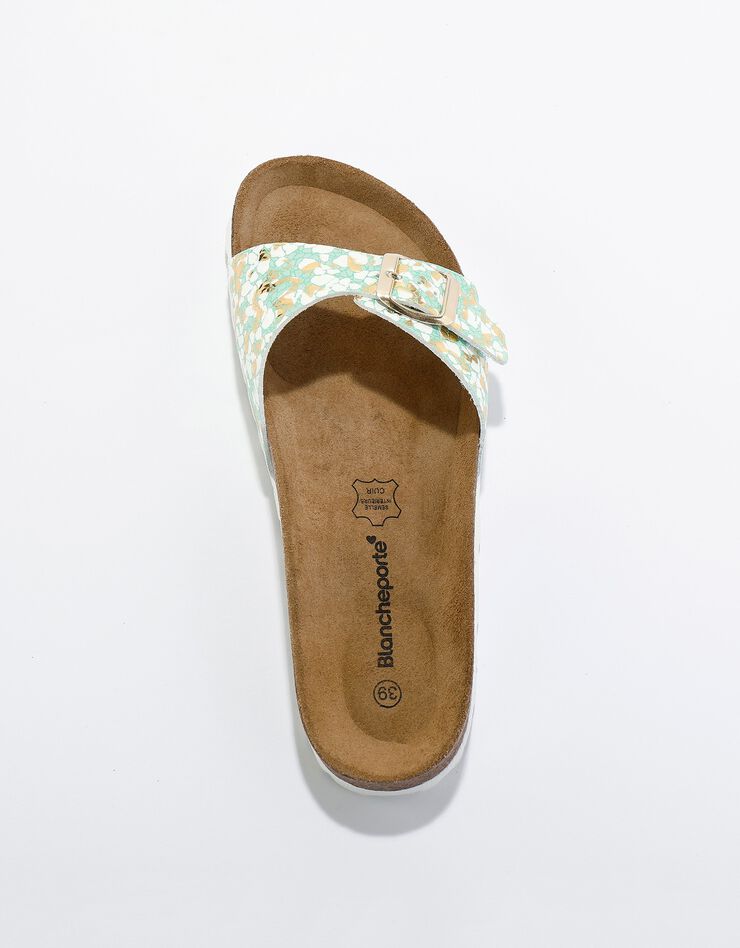 Mules à boucle imprimée (vert)