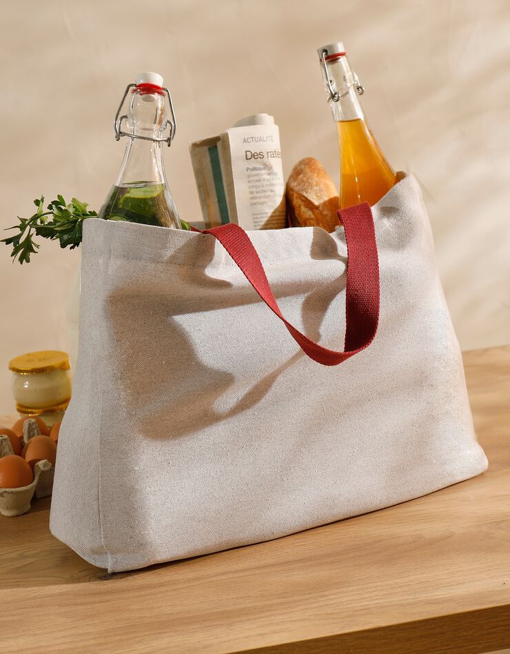 Cabas de courses avec compartiments bouteilles - collection upcycling (gris chiné) Cabas de courses avec compartiments bouteilles - collection upcycling (gris chiné)