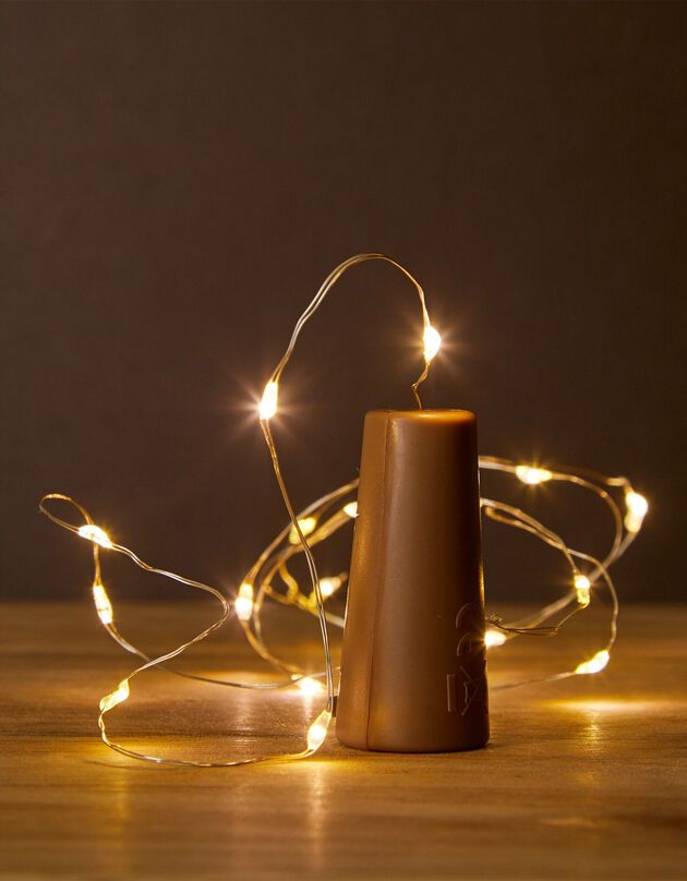 Lot de 6 bouchons avec guirlandes lumineuses (marron)