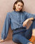 Chemisier col volanté en chambray (stone)