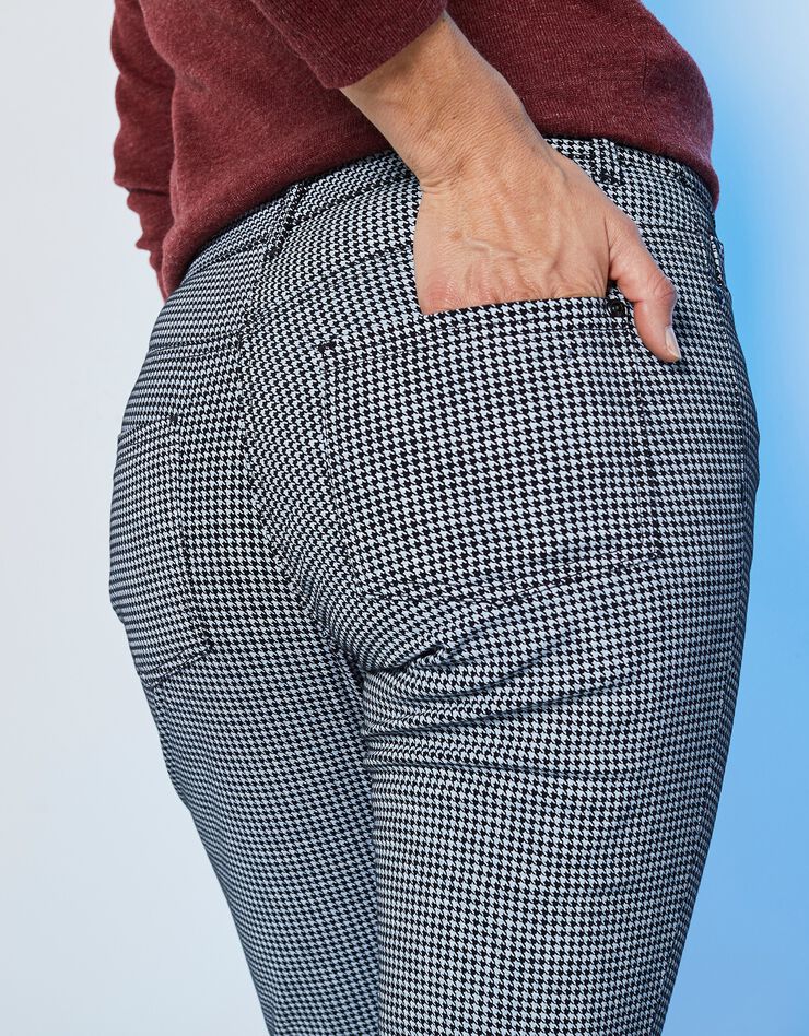 Pantalon 7/8ème stretch imprimé (noir / blanc)