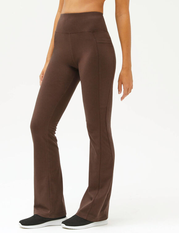 Legging bootcut, taille haute (chocolat)