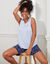 Pyjama short imprimé étoiles (bleu ciel)