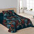 Couvre-lit matelassé imprimé jungle (bleu / bordeaux)