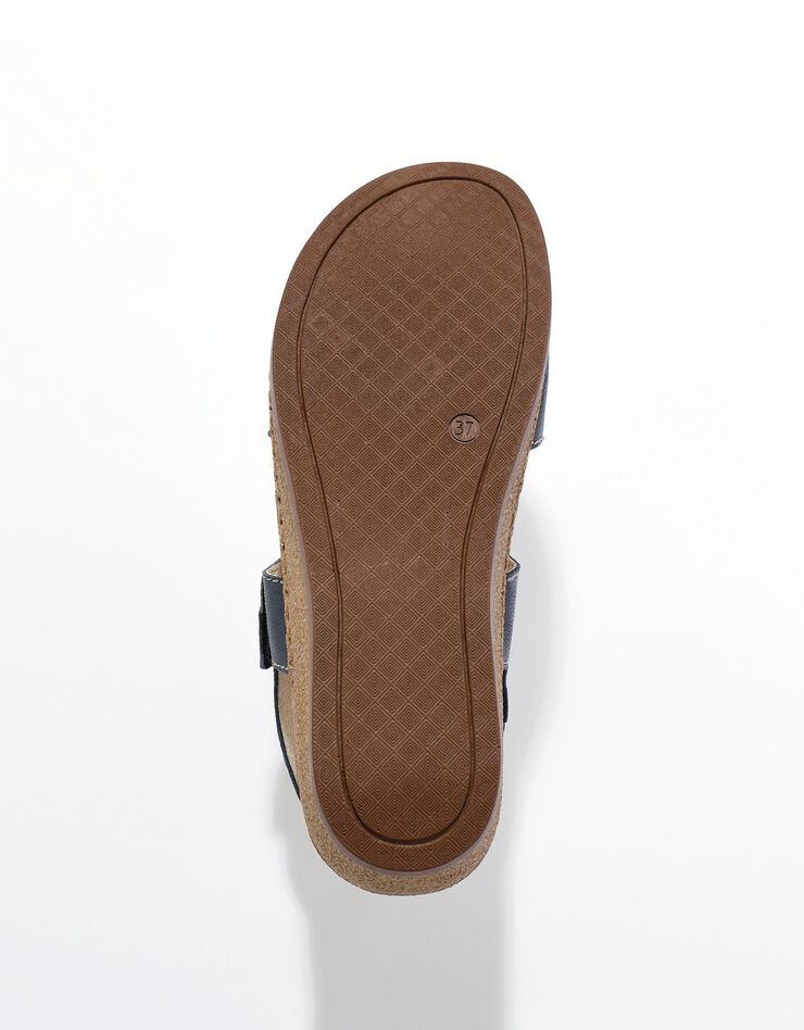 Sandales largeur confort en cuir - marine (marine)
