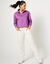 Sweat col montant zippé en molleton gratté (raisin)