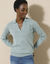 Pull col polo, laine d'agneau (vert grisé)