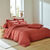 Linge de lit uni coton  (terracotta)