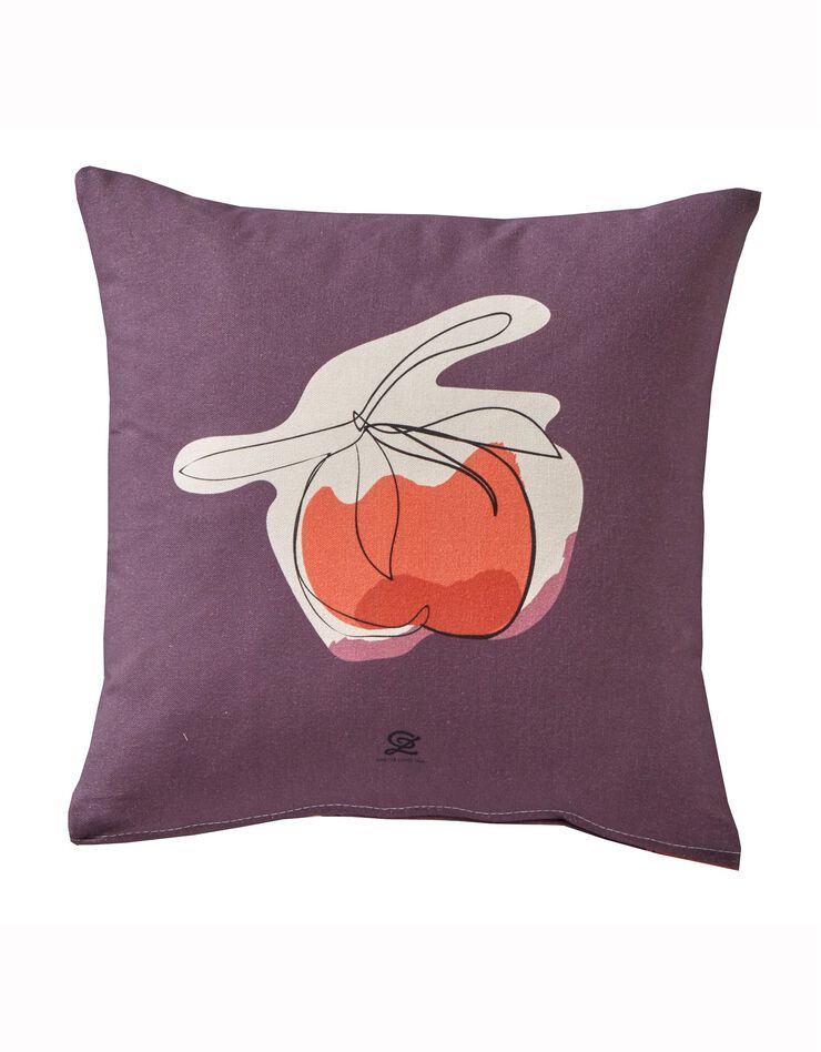 Housse de coussin, collection "Odette Lepeltier" - lot de 2 (prune / terracotta)