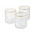 Photophore verre liseré doré - lot de 3 (transparent)
