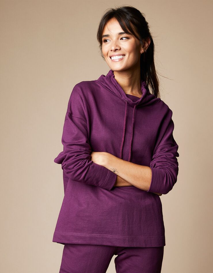 Sweat molleton gratté (prune) Sweat molleton gratté (prune)