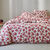Linge de lit Petunia en coton imprim&eacute; (bois de rose)