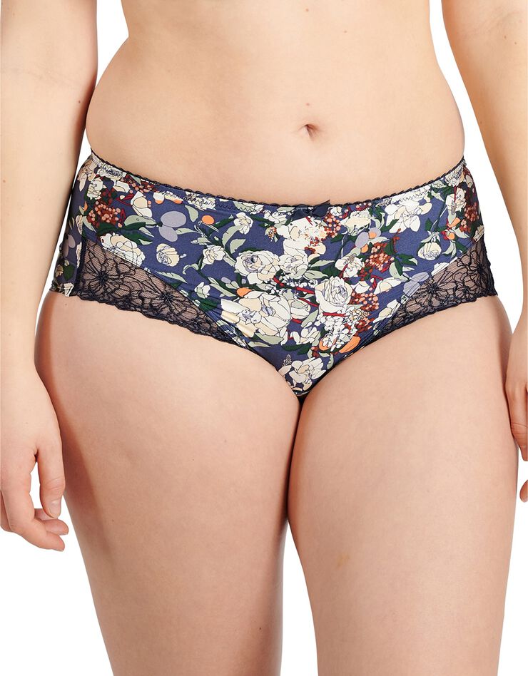 Shorty "Agnès" dentelle et microfibre imprimées (bleu) Shorty "Agnès" dentelle et microfibre imprimées (bleu)