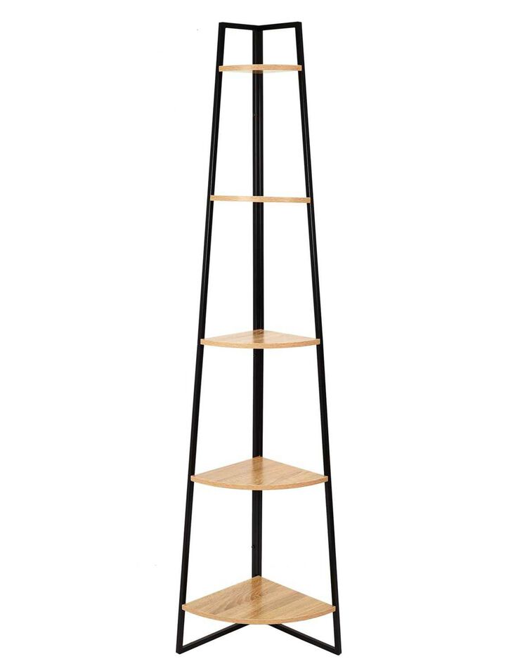 Etagère d’angle STOCKIES style industriel - 5 niveaux (naturel)