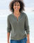 Gilet zippé, maille anglaise (kaki)