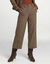 Pantalon taille haute &agrave; carreaux, effet jupe-culotte (marron)