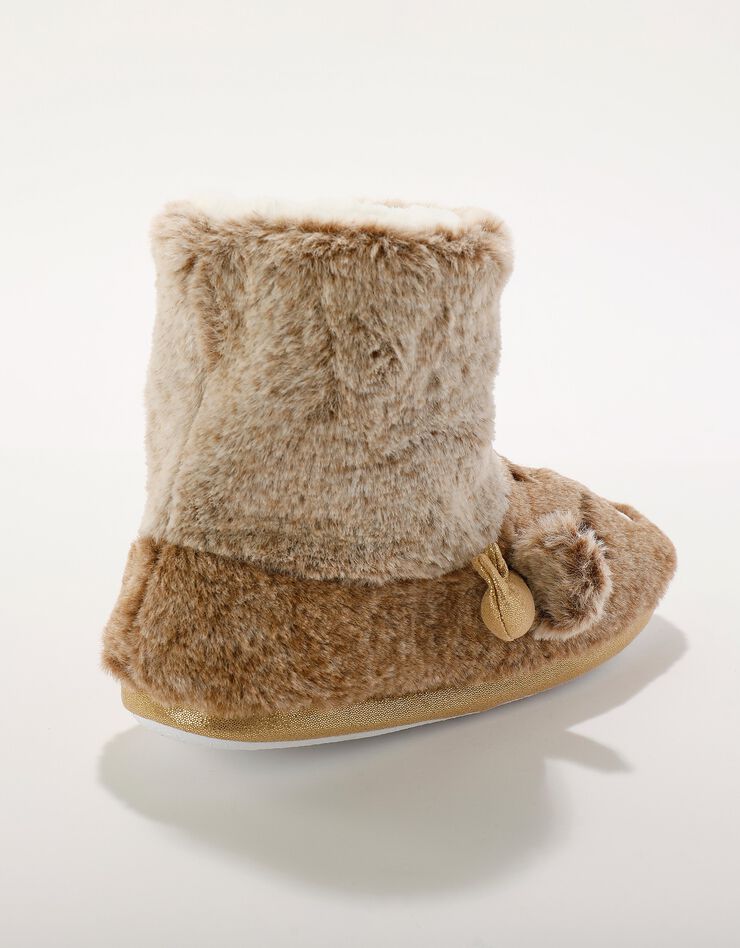 Bottillons tête cerf - intérieur fourré toucher peluche (beige) Bottillons tête cerf - intérieur fourré toucher peluche (beige)