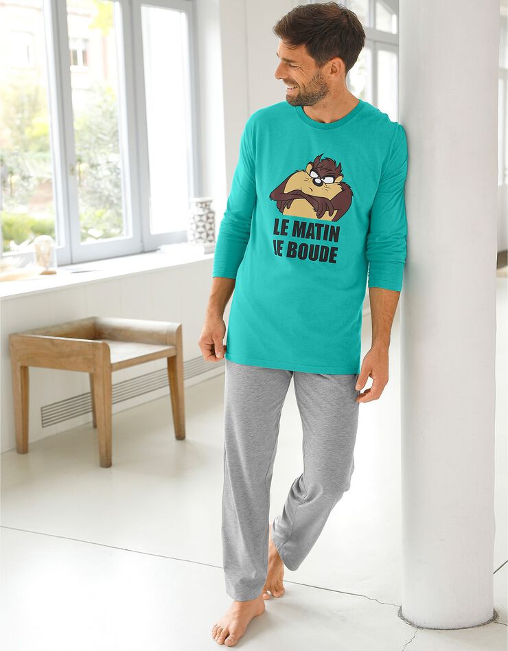 Pyjama Taz manches longues (vert d'eau) Pyjama Taz manches longues (vert d'eau)