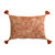 Coussin rectangulaire imprimé empreintes (naturel / terracotta)