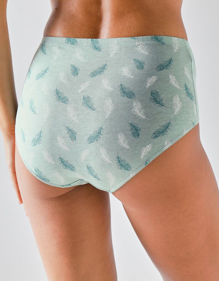 Culotte forme maxi coton motifs "plumes de paon" – Lot de 6 (amande / violine) Culotte forme maxi coton motifs "plumes de paon" – Lot de 6 (amande / violine)