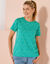 Tee-shirt manches courtes imprimé (vert menthe / écru)