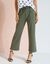 Pantalon droit raccourci, maille milano (kaki)