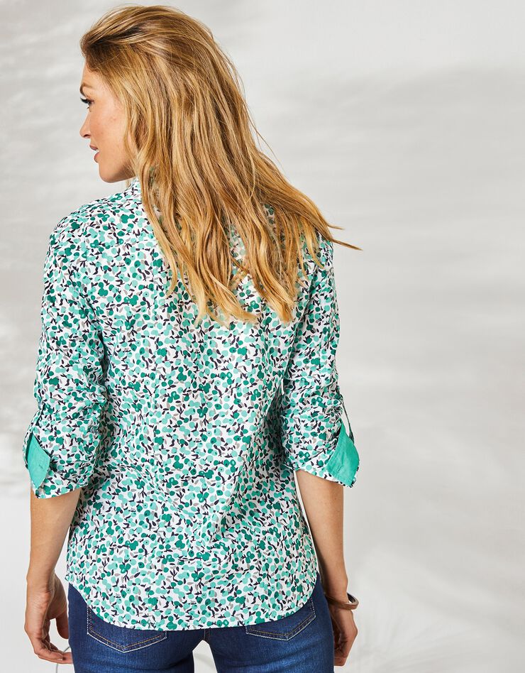 Chemise imprimé fleuri, coton (vert) Chemise imprimé fleuri, coton (vert)