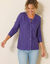 Cardigan boutons perles fantaisie, maille anglaise toucher doux (violet)