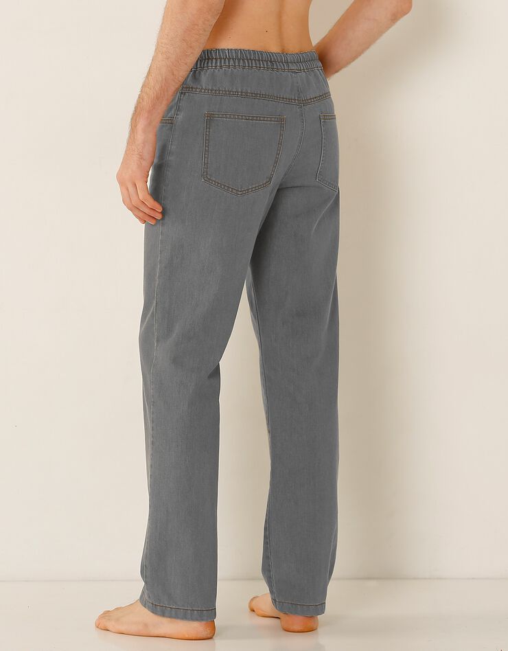Jean denim léger taille élastiquée (gris)