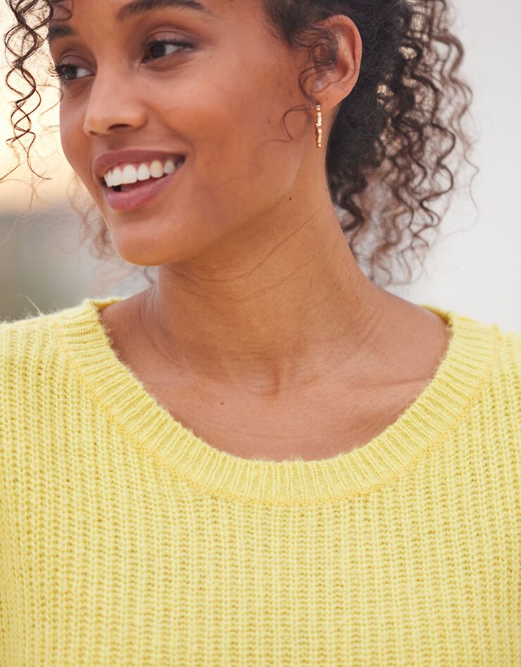 Pull boîte manches longues, maille anglaise (jaune) Pull boîte manches longues, maille anglaise (jaune)