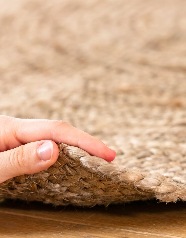 Tapis rond en jute ajouré (naturel)