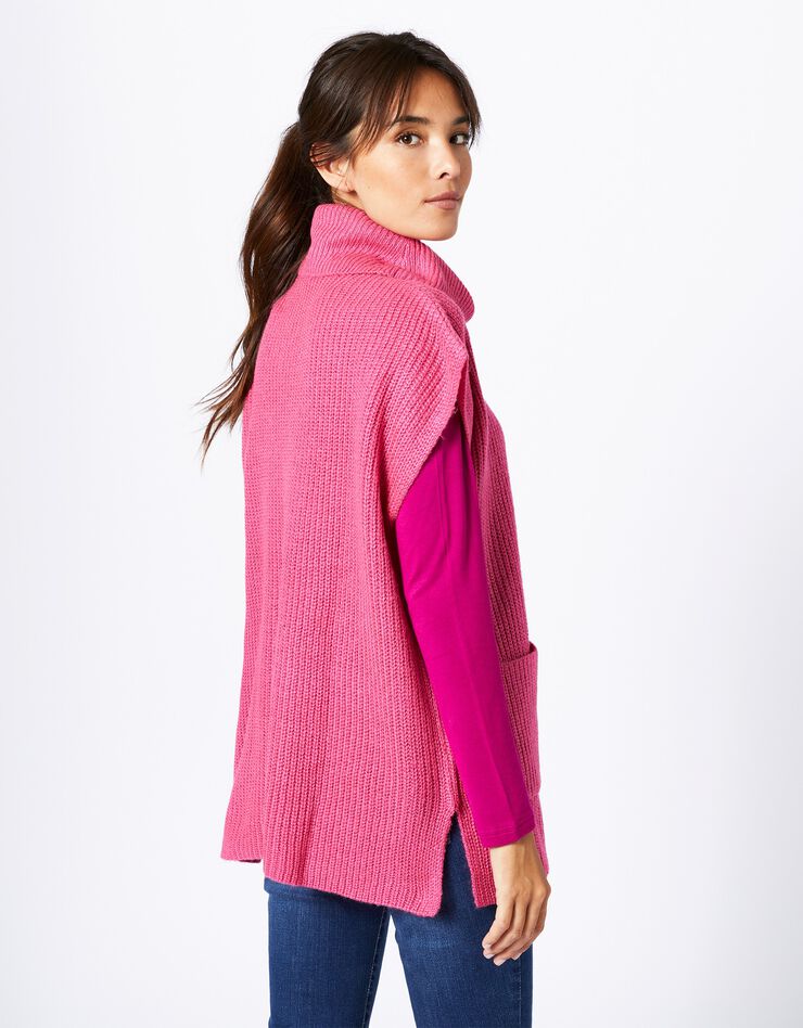 Pull tunique col boule sans manches (rose indien) Pull tunique col boule sans manches (rose indien)