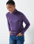 Pull col roul&eacute;, toucher doux (aubergine)