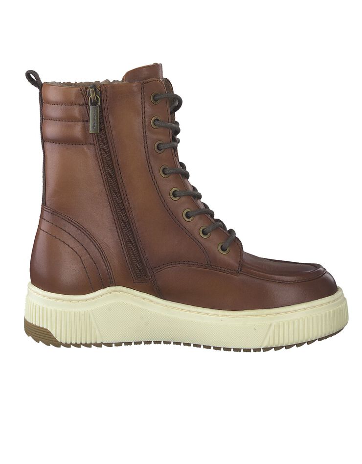 Bottines hautes cuir à lacets zippées (marron) Bottines hautes cuir à lacets zippées (marron)