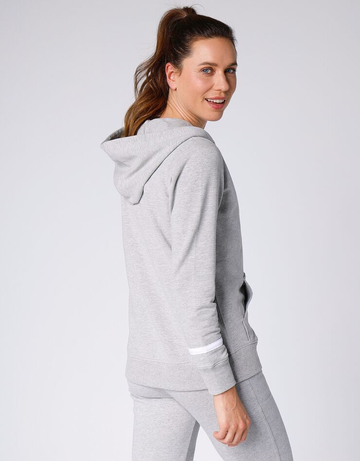 Veste bicolore zippée molleton gratté (gris chiné / blanc) Veste bicolore zippée molleton gratté (gris chiné / blanc)