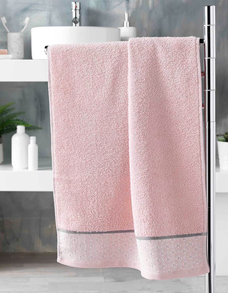 Éponge coton liteau imprimé mosaïque - 450g/m² (rose) Éponge coton liteau imprimé mosaïque - 450g/m² (rose)