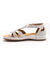 Sandales cuir multibrides ajourées (blanc)