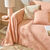   Plaid ou jeté uni coton tissage artisanal (rose)