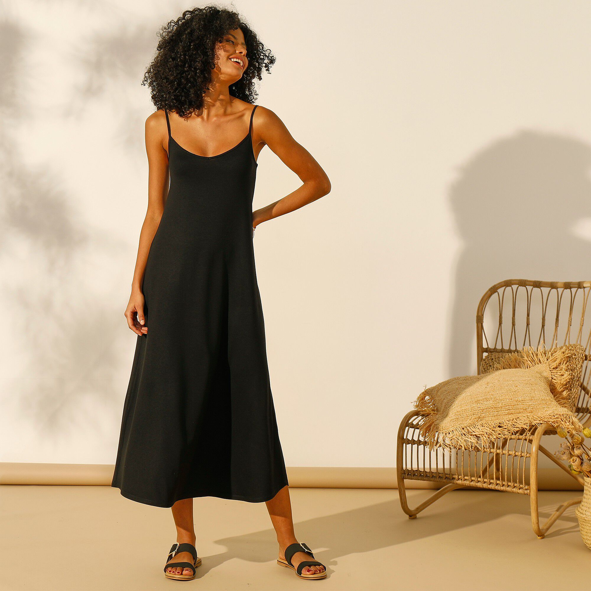 Robe unie longue on sale