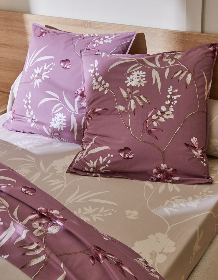Linge de lit Anne en coton (parme)