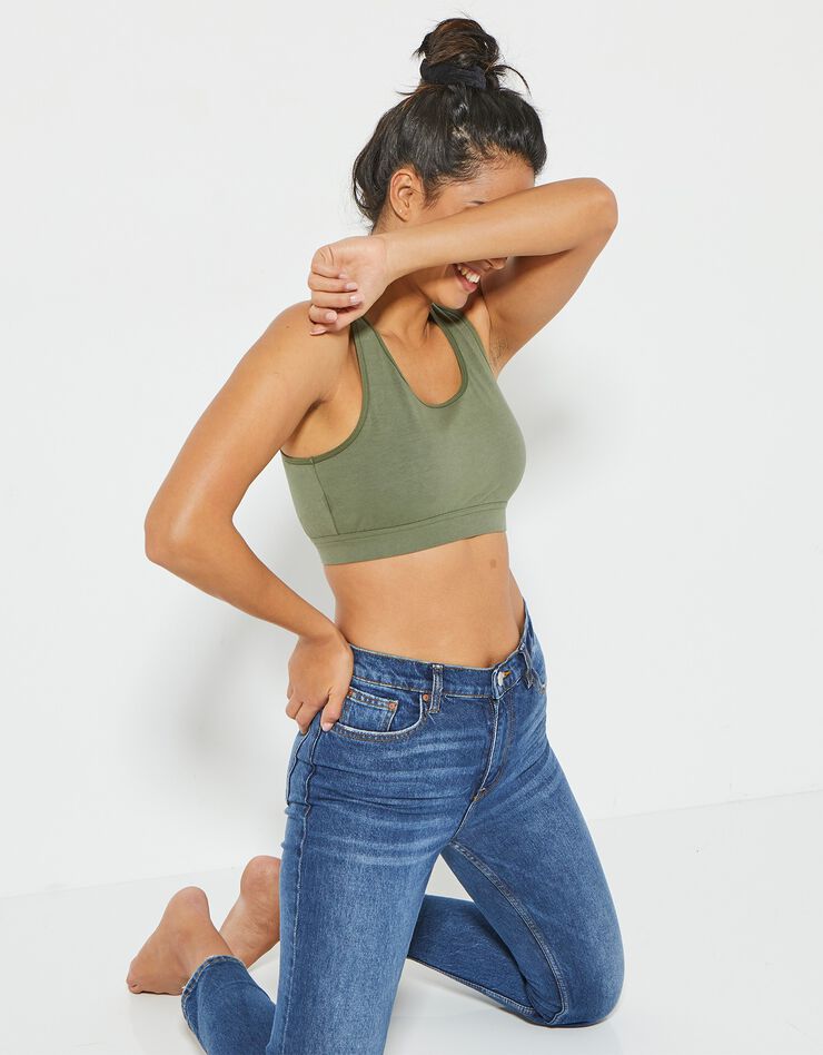 Brassière de sport unie (kaki) Brassière de sport unie (kaki)