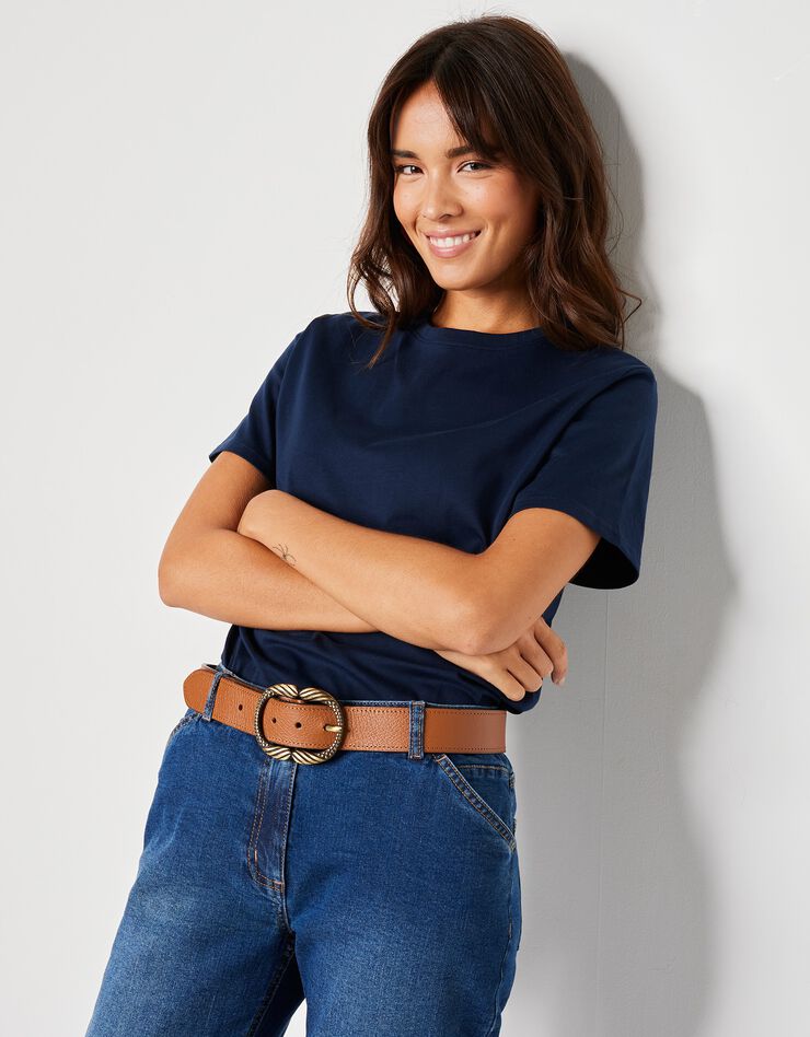 Tee-shirt "loose" en coton, uni (marine) Tee-shirt "loose" en coton, uni (marine)