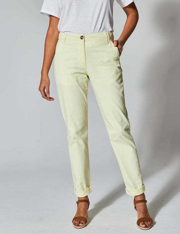 Pantalon chino stretch (jaune)