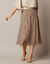 Jupe longue évasée, voile imprimé peau de bête (beige)