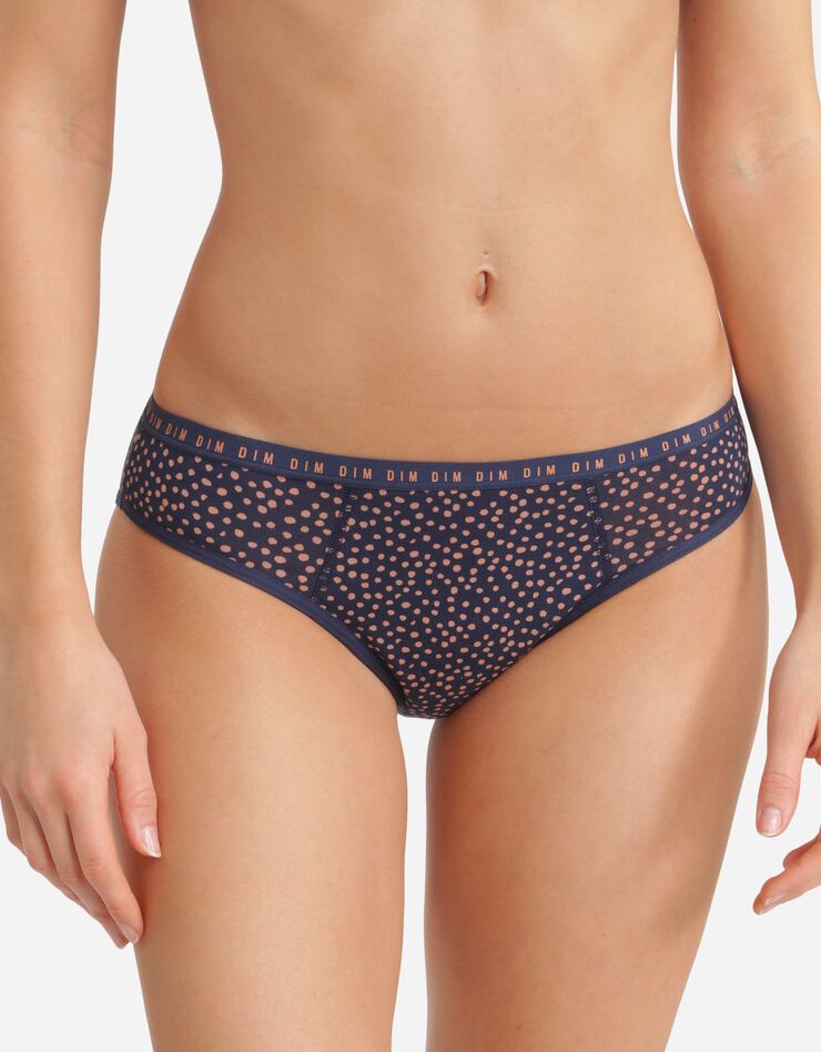 Culotte menstruelle coton biologique imprimé pois (bleu) Culotte menstruelle coton biologique imprimé pois (bleu)