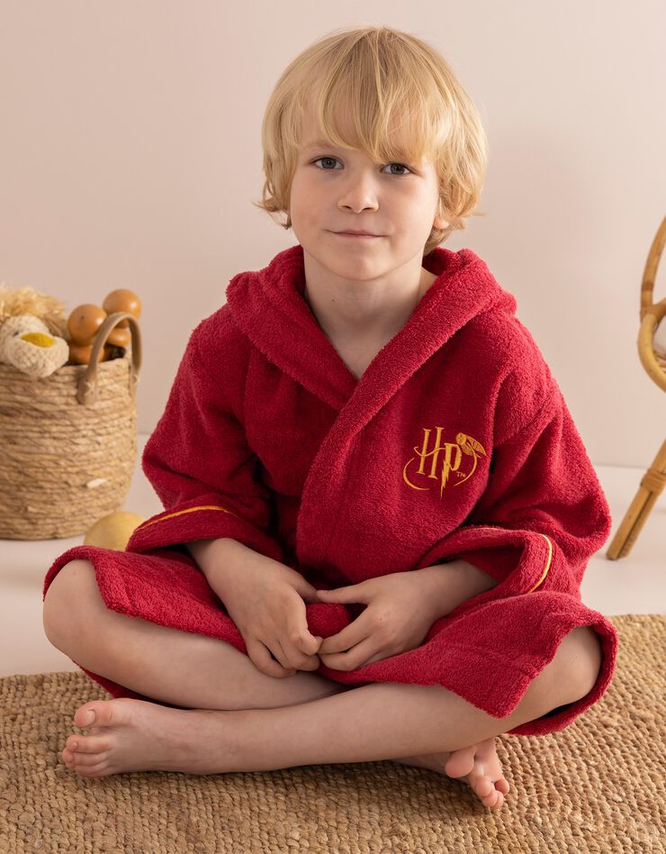 Peignoir enfant à capuche Harry Potter® éponge coton - 380g/m2 (bordeaux)
