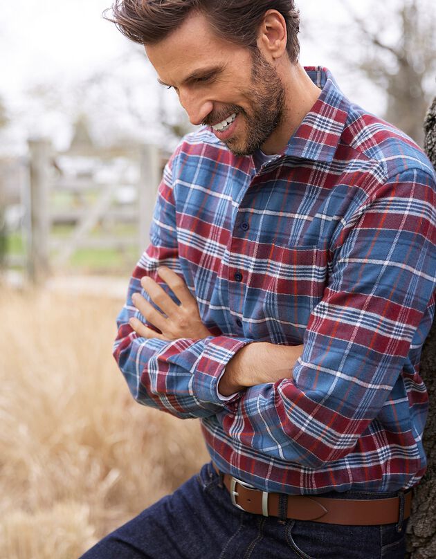 Chemise extra-longue carreaux flanelle (bordeaux)