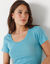 T-shirt col rond uni manches courtes en coton biologique(**) (céladon)